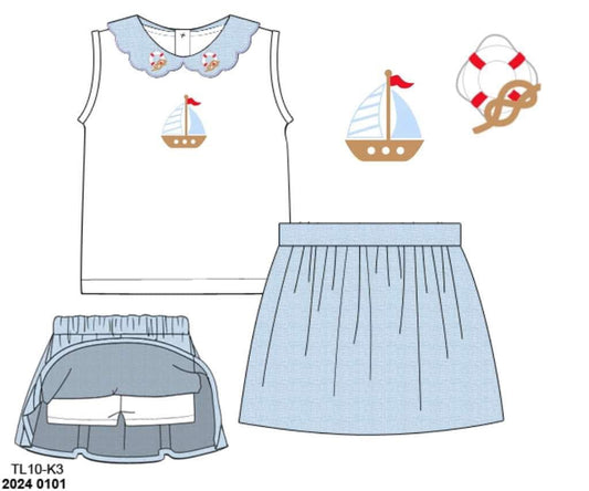 Pre Order 136: Hampton Harbor- Girls Skort Set