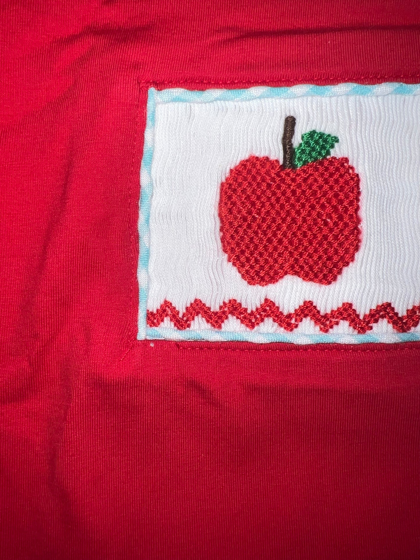 RTS: DEFECT- A is for Apple- Boys Smocked Shirt