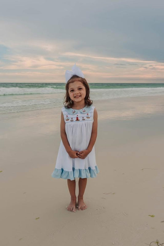 Pre Order 136: Hampton Harbor- Girls Knit Dress