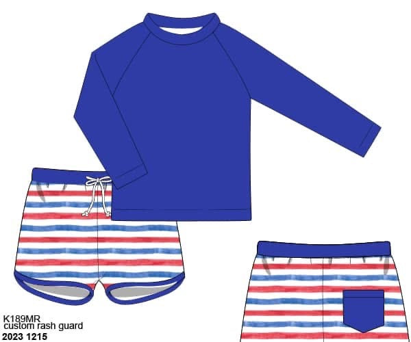RTS: Seas the Day - Boys 2pc Rash Guard Bried Swim Set