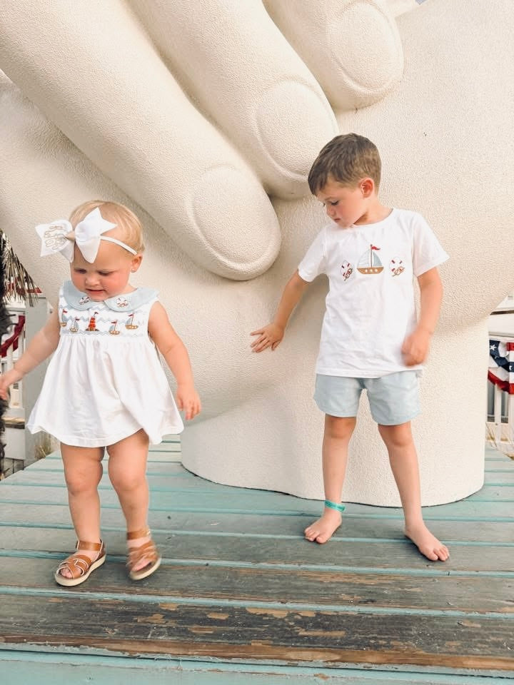 Pre Order 136: Hampton Harbor- Boys Shortie Set