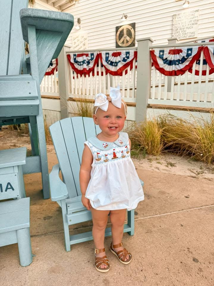 Pre Order 136: Hampton Harbor- Girls Knit Bloomer Set