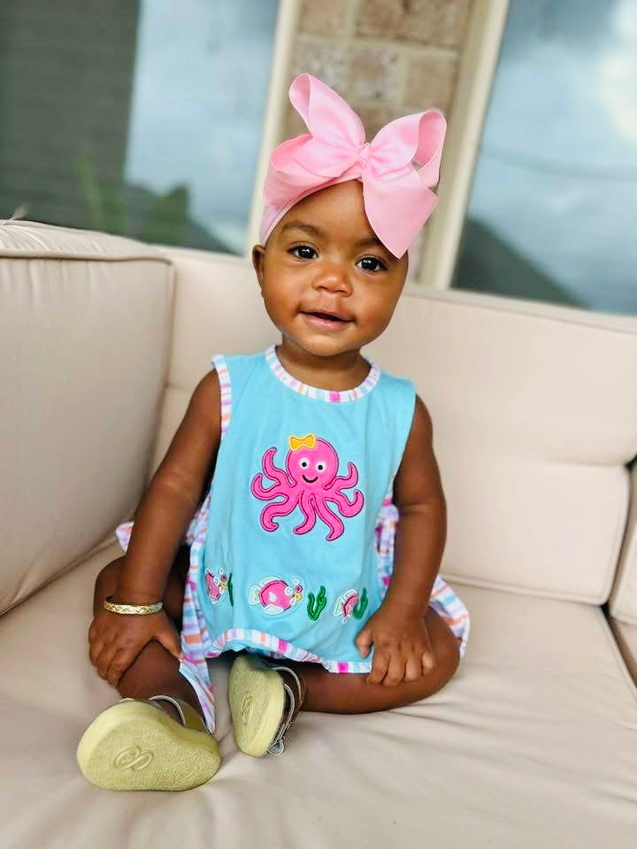 Pre Order 136: Sellers Octopus- Girls Apron Bloomer Set