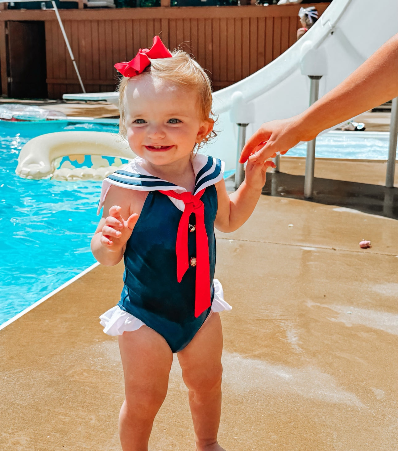 Pre Order 136: Sailors at Sea- Girls 1pc Sleeveless Rashguard Swim