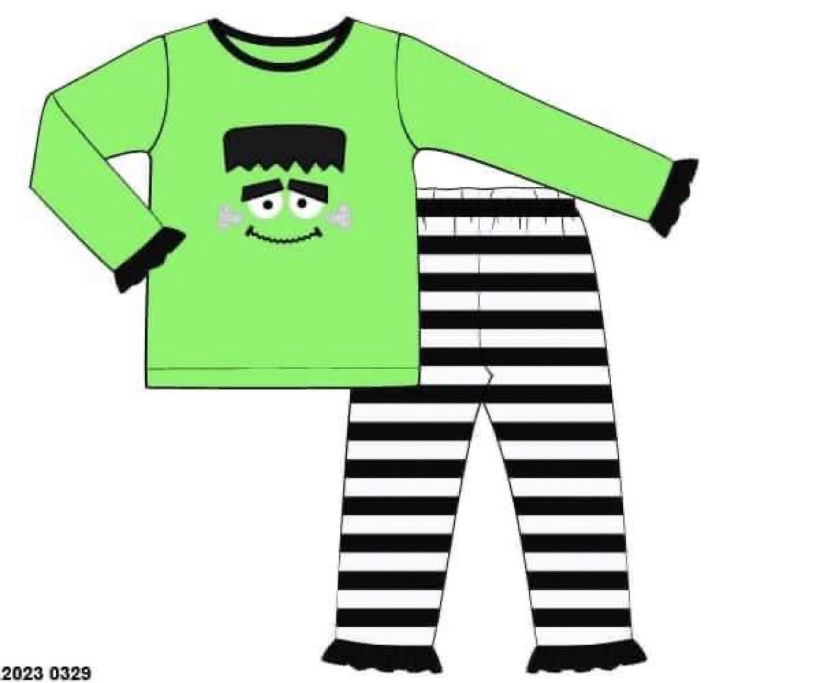 RTS: Spooky PJs- Girls Knit Frankenstein