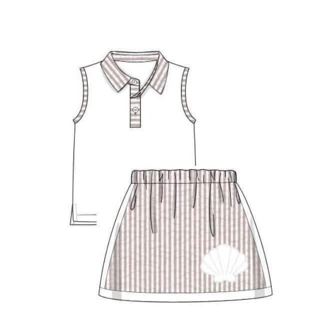 Pre Order 136: Seashells- Girls Skort Set