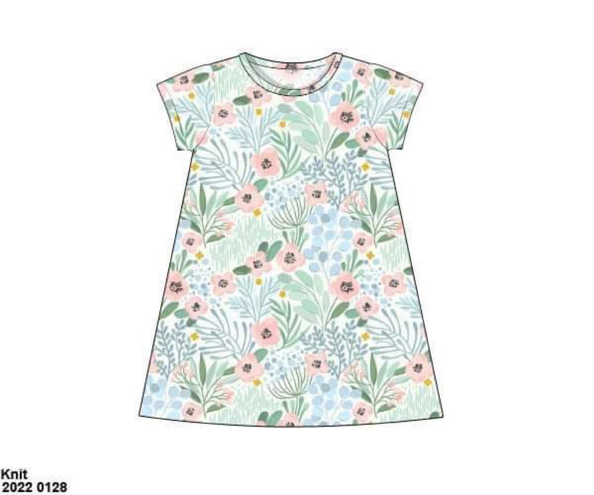 RTS: Palmetto Floral- Girls Knit Play Dress