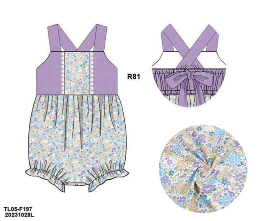 RTS: Evie Claire Floral- Girls Woven Bubble