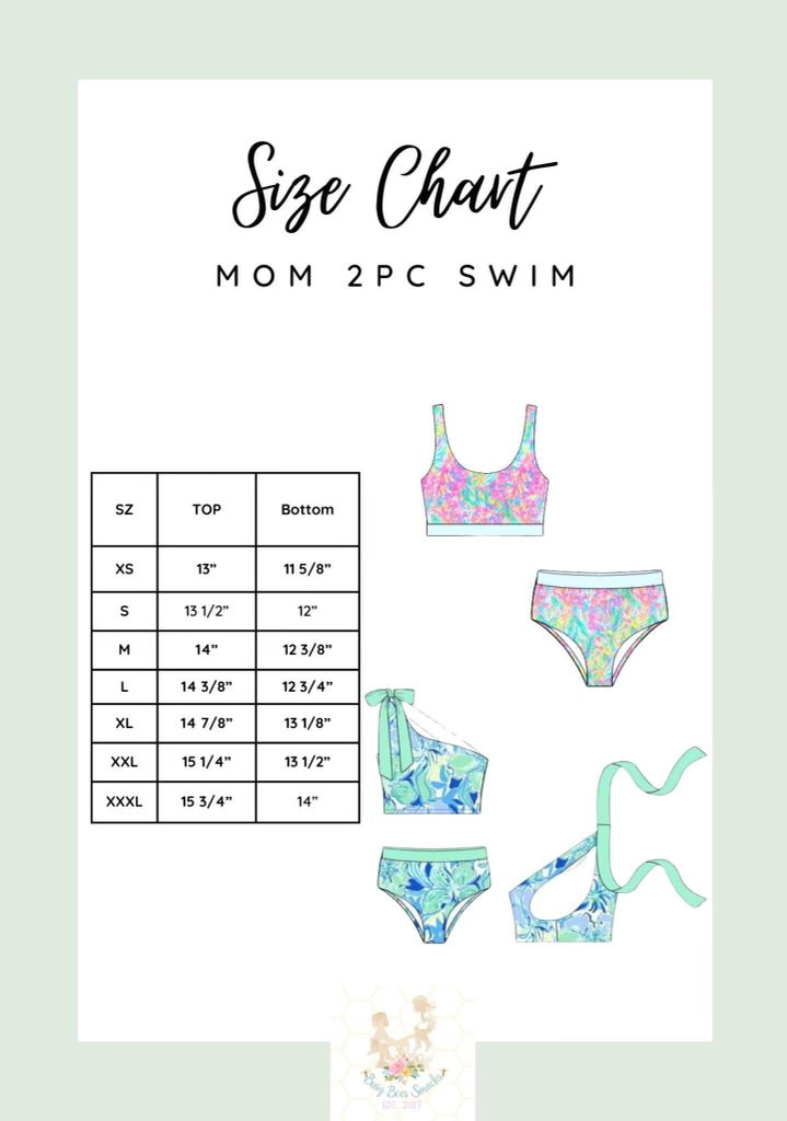 Mom 2pc Swim Size Chart