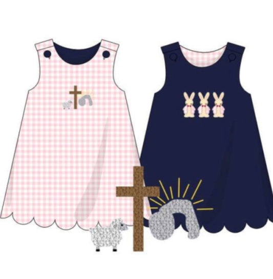 Customer Choice Pre Order 1: Girls REVERSIBLE Knit Easter Dress