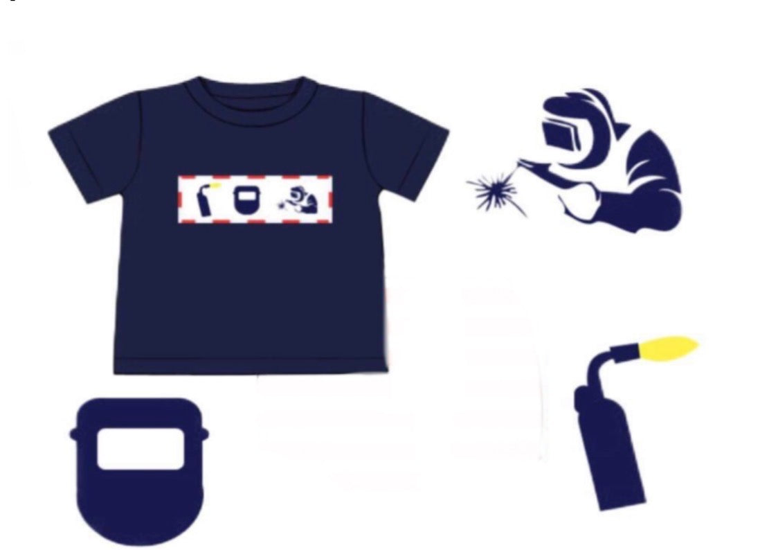 Throwback Pre Order: Boys Only- Welding Smocked Knit Shirt