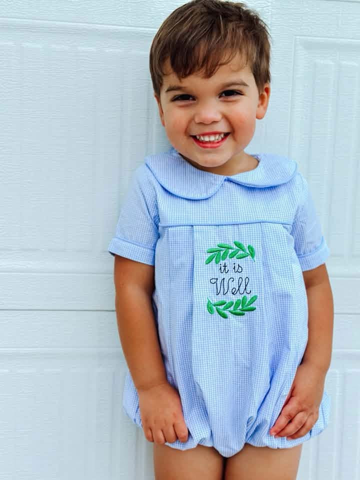 Throwback Pre Order: It Is Well- Boys Woven Bubble