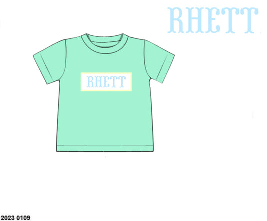 Pre Order 152: Colorblock- Boys Name Smock Knit Shirt