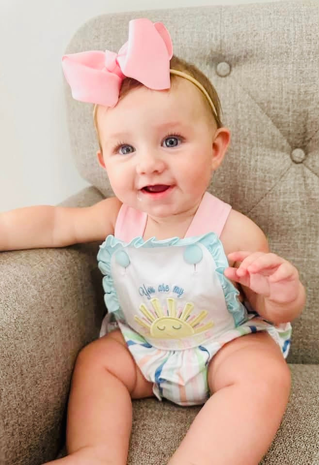 Throwback Pre Order: You Are My Sunshine- Girls Knit Sunsuit