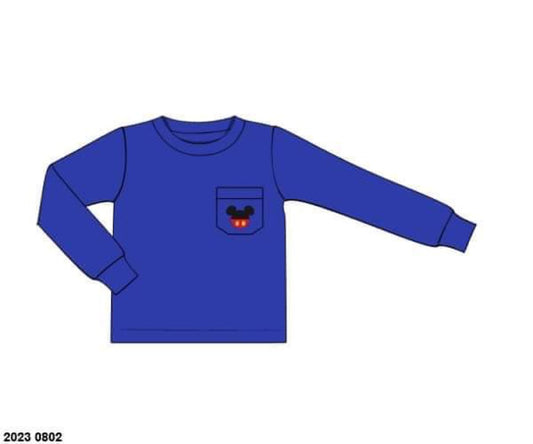 RTS: Boys Shirts & Jogger Packs- Mouse Head Pocket Shirt