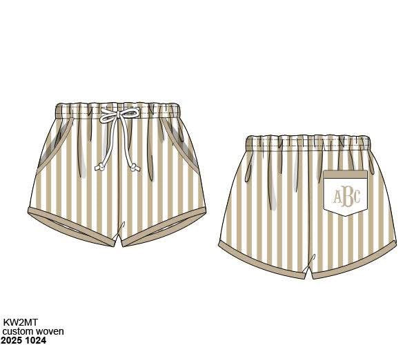 Pre Order 138: Caicos Stripe - Woven Shortie Swim Shorts