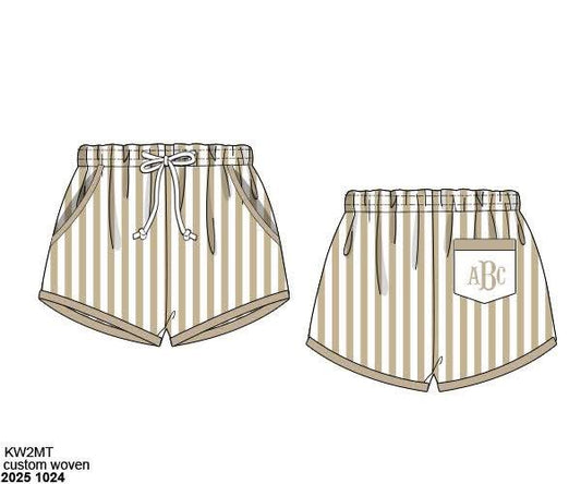 Pre Order 138: Caicos Stripe - Woven Shortie Swim Shorts