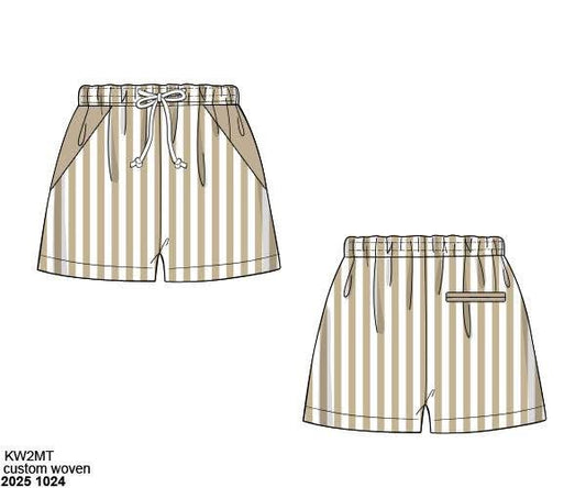 Pre Order 138: Caicos Stripe- Dad/Mini Woven Traditional Shorts