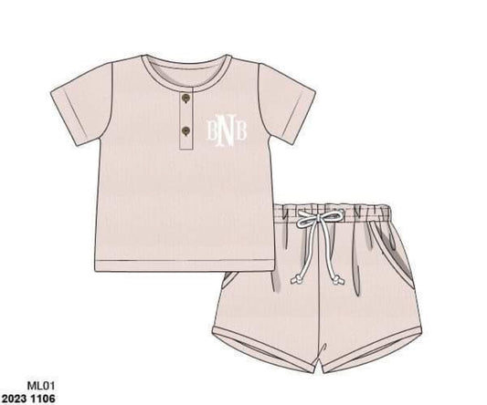 Pre Order 101: Simple Muslin- Boys Muslin Shortie Set