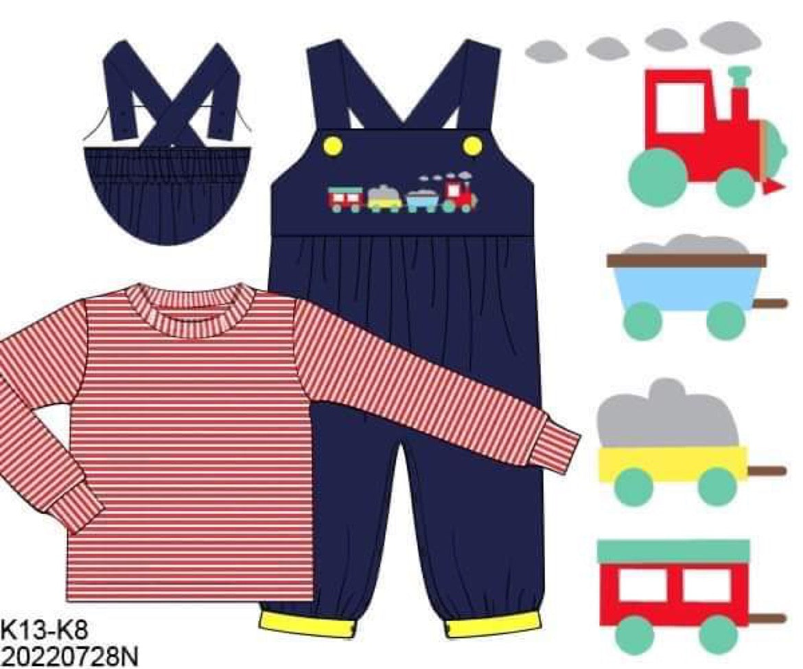 RTS: Boys Only- Train 2pc Knit Longall