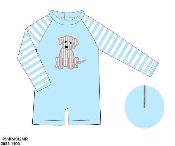 Pre Order 138: BBS Puppy- Boys 1pc Rash Guard Swim