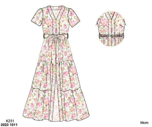 RTS: Sadie Floral Name Smocks- Mom Woven Maxi Dress
