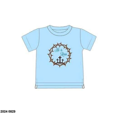 RTS: Easter Shirt Only- Boys He is Risen Shirt