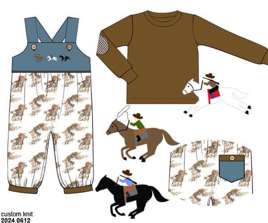 RTS: Wild Wild West- Boys Knit Romper