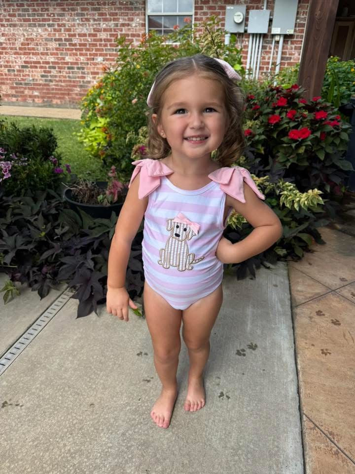 Pre Order 138: BBS Puppy- Girls 1pc Rash Guard Swim