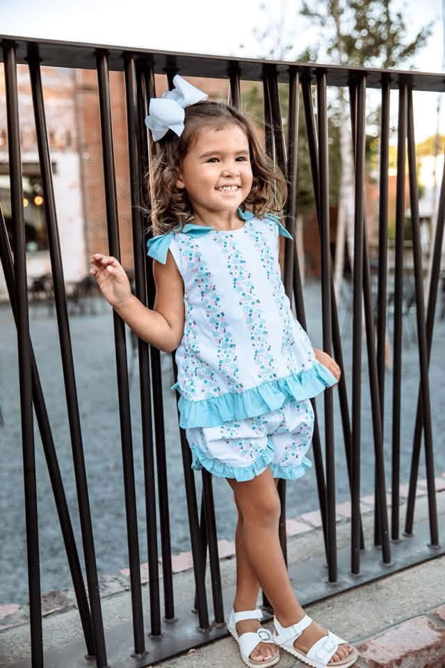 Special Pricing Presale: Alden Floral- Girls Knit Short Set
