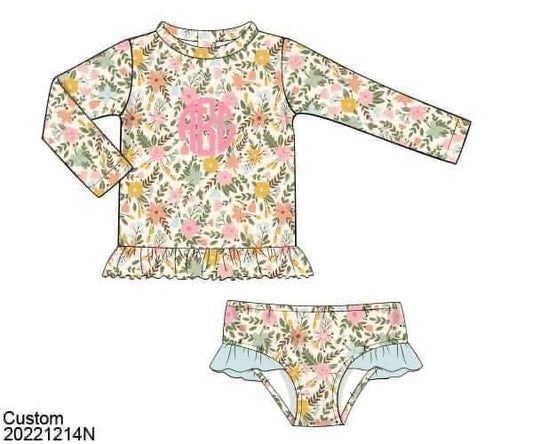 Customer Choice Pre Order 1: Girls Kira Rae 2pc Rash Guard Swimsuit