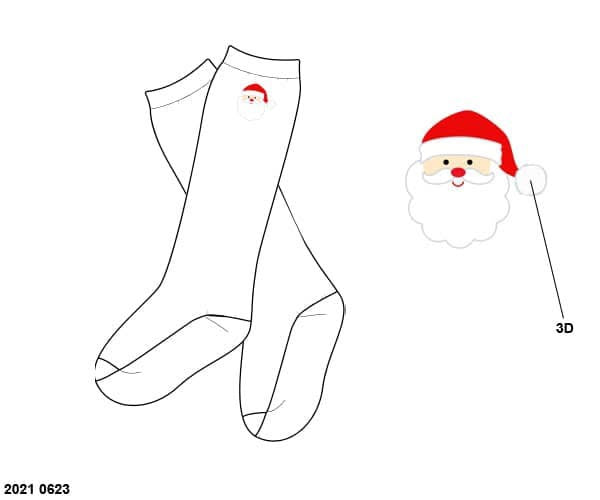 RTS: Christmas Socks- Unisex White Santa