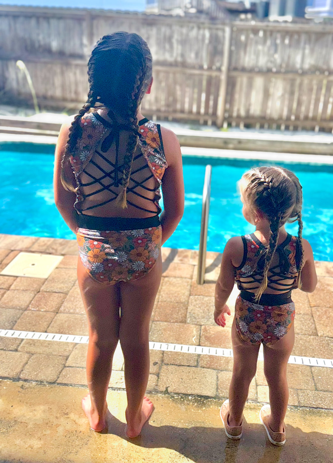 RTS: Cocoa Bay- Girls 2pc Strappy Rash Guard Swim