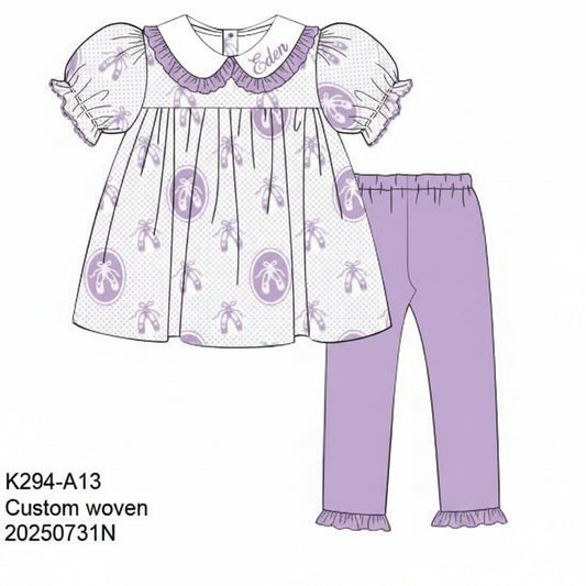 RTS: Tuturific Threads- Girls Plain Legging Set "Eden"
