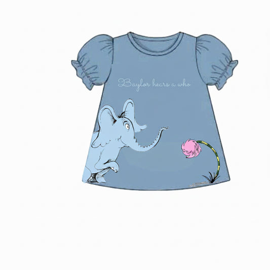 RTS: Book Shirts- Girls Elephant Shirt "Baylor Hears A Who"