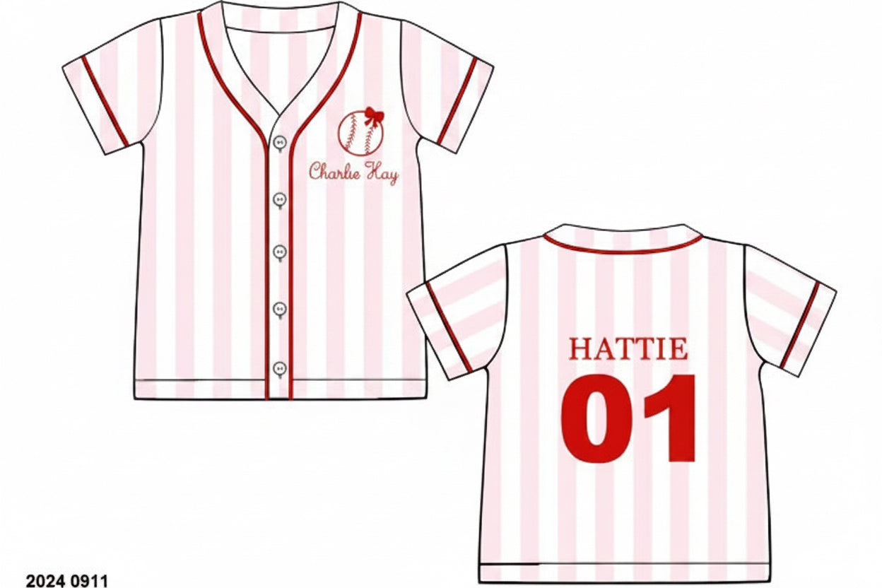 RTS: Play Ball- Girls Knit Jersey "Little Sis/Charlie Kay