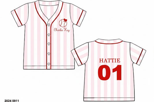 RTS: Play Ball- Girls Knit Jersey "Little Sis/Charlie Kay