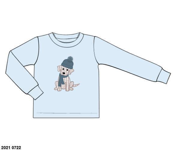 RTS: Boys Mix & Match- Winter BBS Puppy Knit Shirt