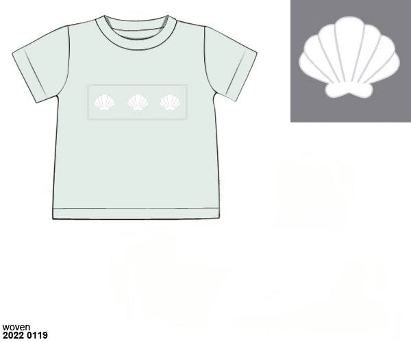 RTS: Smocked Seashells - Boys Smocked Shirt