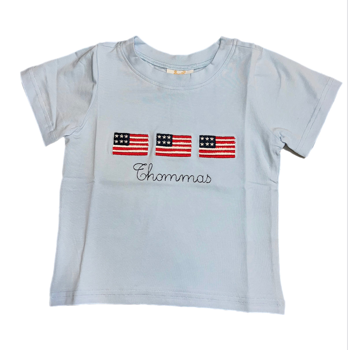 RTS: Shirt Only Collection- Trio Embroidered Flag- Boys Knit Shirt "Thommas"