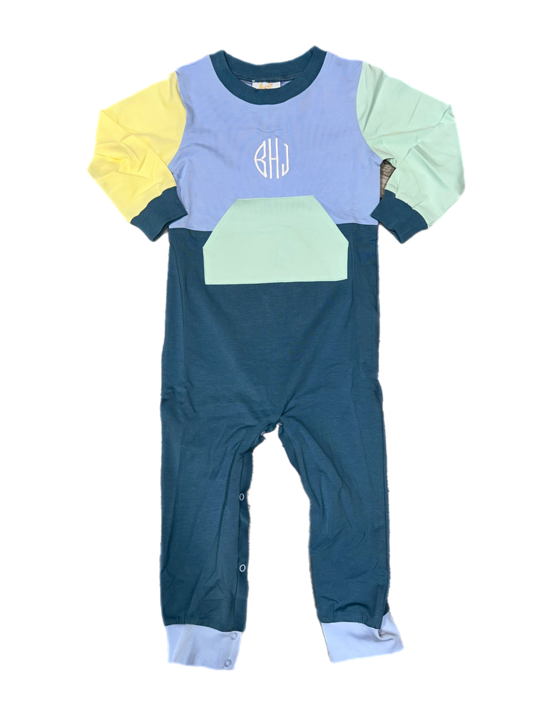 RTS: DEFECT- Winter Colorblock Collection- Boys Knit Romper