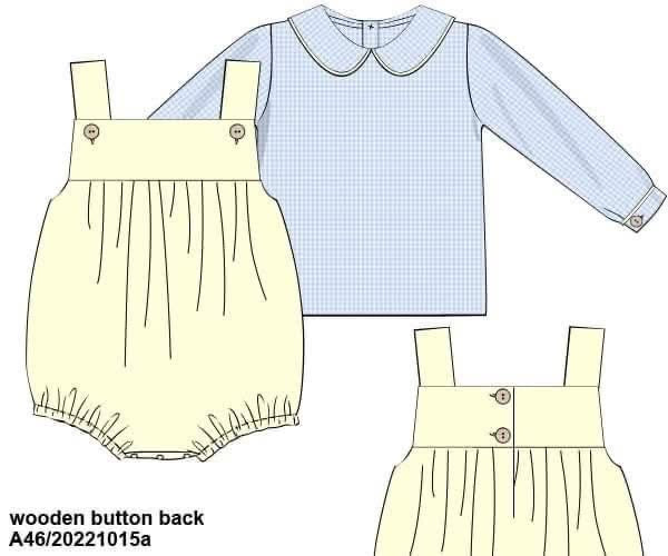 Pre Order 148: Yellow Sellers Heirloom- Boys 2pc Woven Bubble