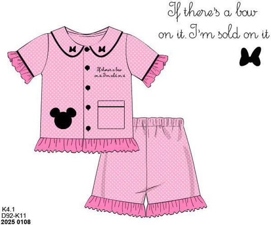 RTS: Lane Mouse- Girls 2pc Knit Lounge Set