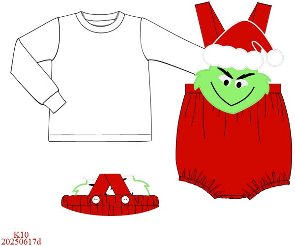 RTS: Mean One- Boys 2pc Knit Appliqué Bubble