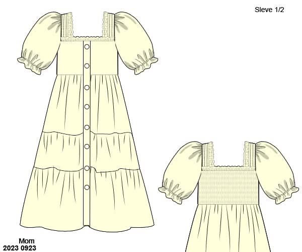Pre Order 148: Yellow Sellers Heirloom- Yellow Mom/Mini Woven Maxi Dress