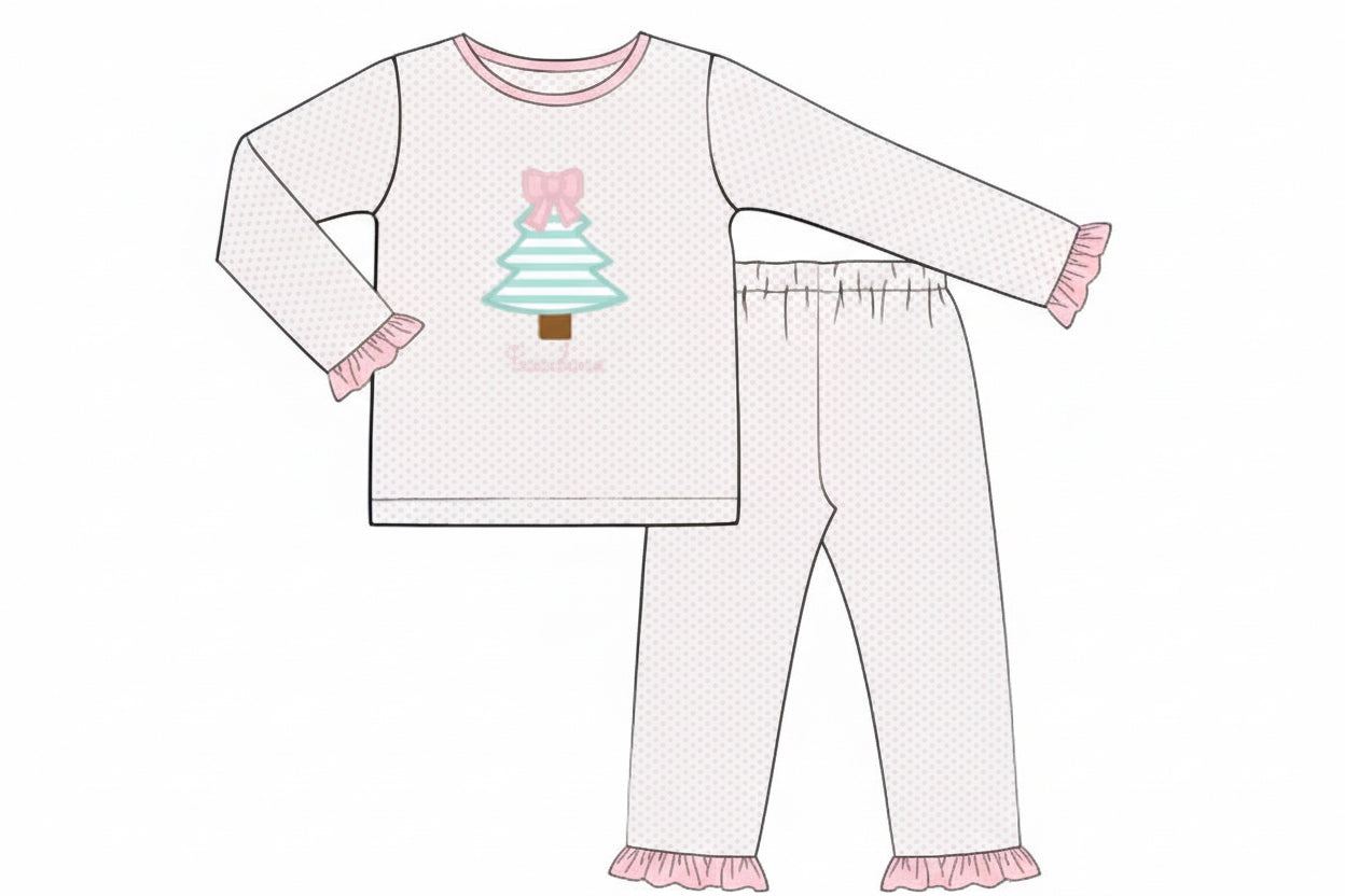 RTS: Fun Lounge- Tree Appliqué Girls 2pc Lounge (No Monogram)