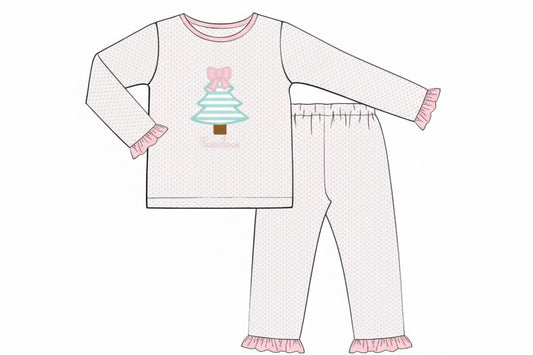RTS: Fun Lounge- Tree Appliqué Girls 2pc Lounge (No Monogram)