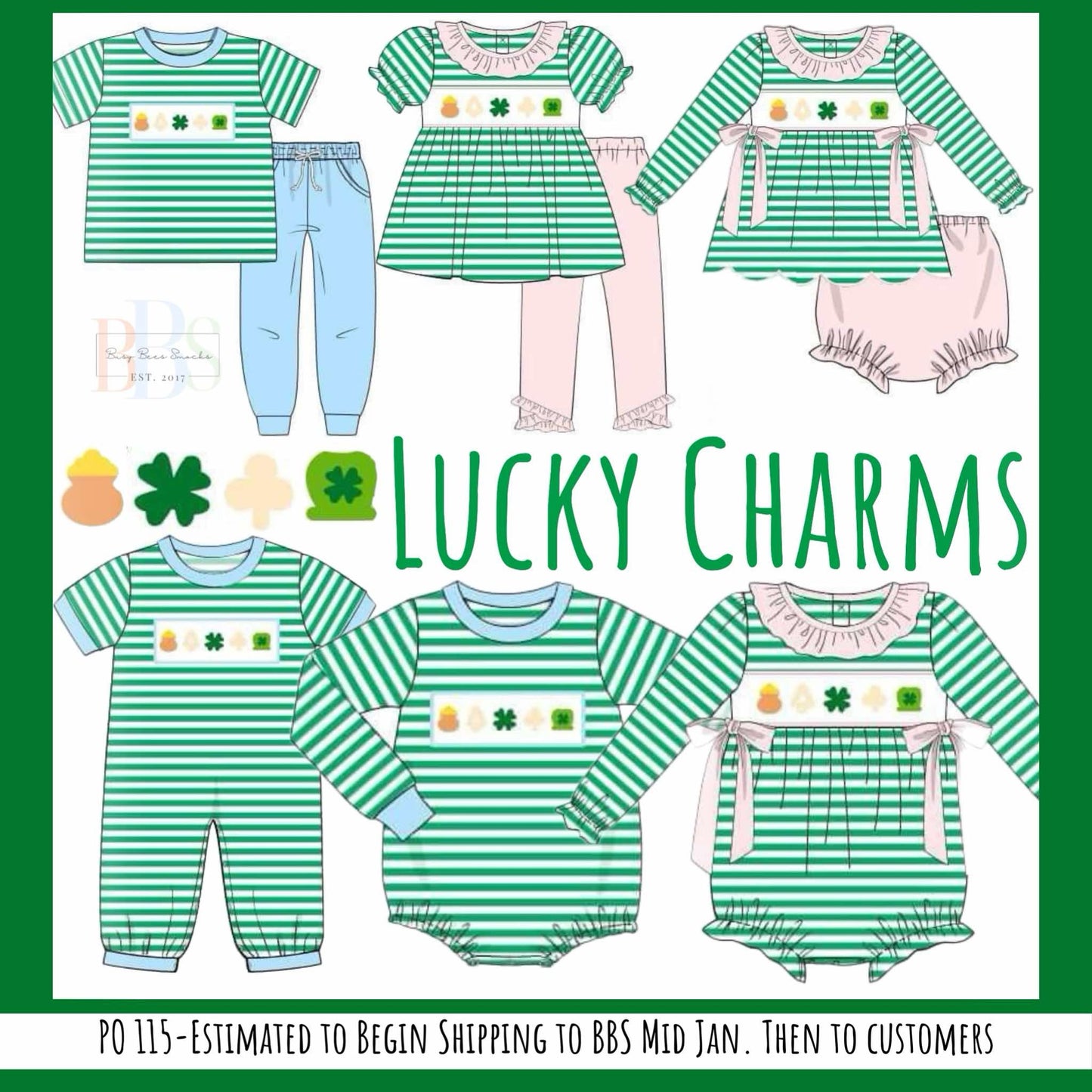 RTS: Lucky Charms- Girls Knit Bubble
