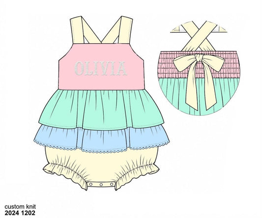 Pre Order 152: Colorblock- Girls Knit Bubble