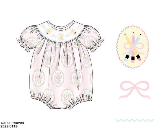 Pre Order 139: Preppy Pencils- Girls Knit Bubble